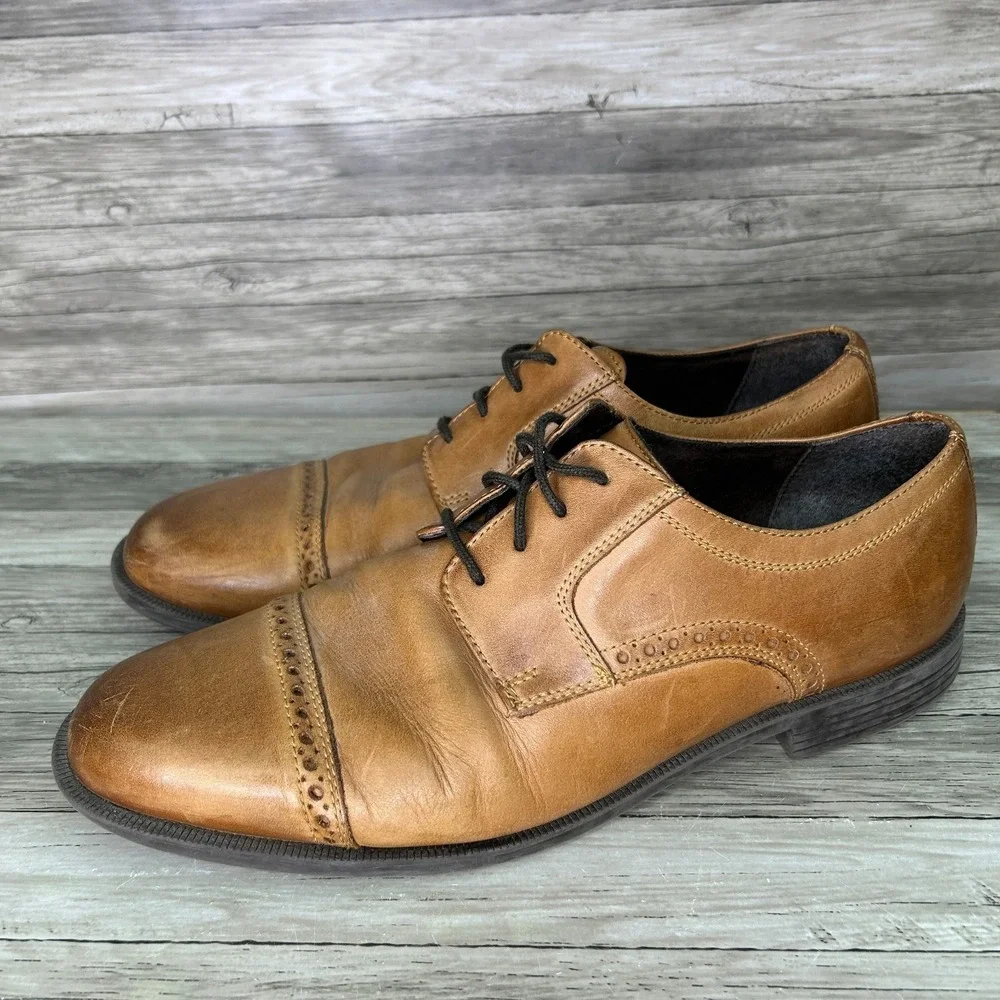 Cole Haan Grand OS Oxford 10.5 Cap Toe Brogue British Tan Professional Classic